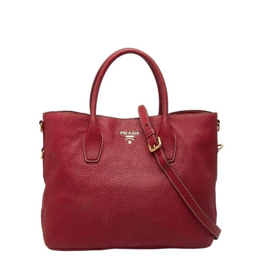 Prada Leather Shoulder Bag Red